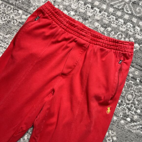 Vintage Polo Ralph Lauren Knit Lounge Pants Men's Large Red Elastic Waist - Picture 2 of 10